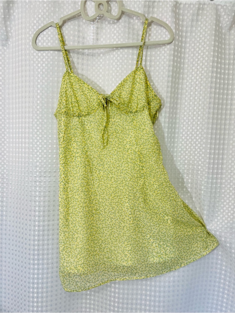 Divided Yellow Floral Tie-Front Cami Top